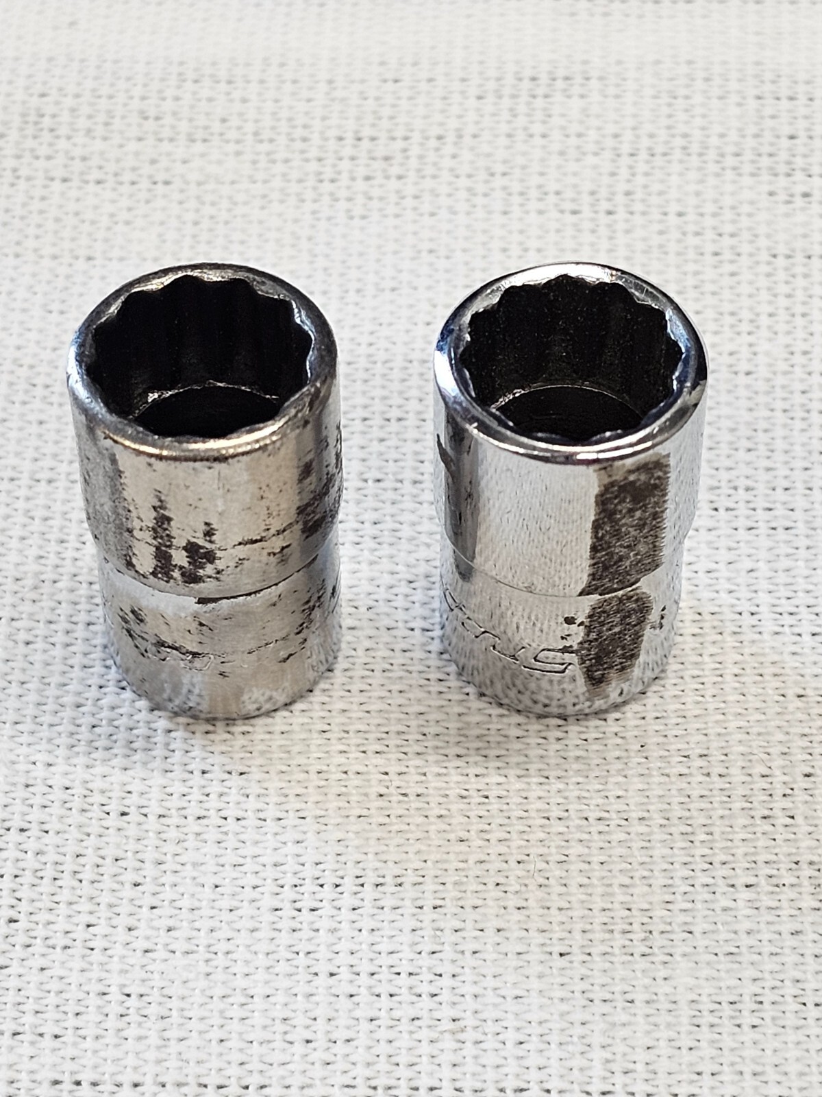 2 Snap-on Shallow Standard Socket Sae 12 Point 1/4″ Drive TMD12 3/8″ USA