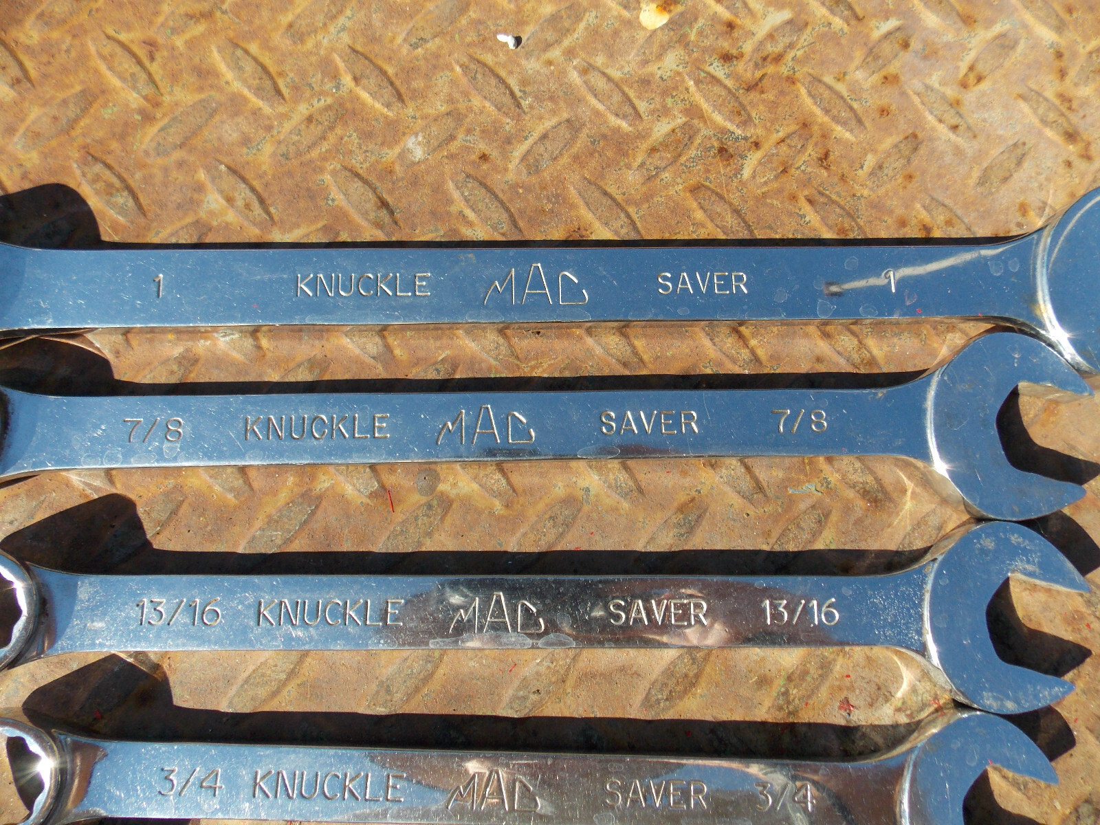 7 pcs MAC long KNUCKLE SAVER sae WRENCH SET 1, 7/8, 13/16, 3/4, 11/16, 5/8, 9/16