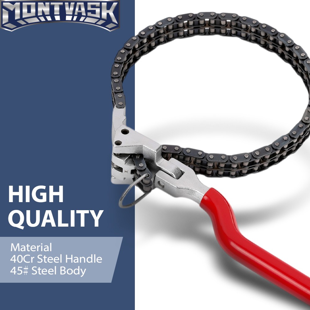 Heavy-Duty Ratcheting Chain Wrench Oil Filter Change Pipe Fittings 60-160mm