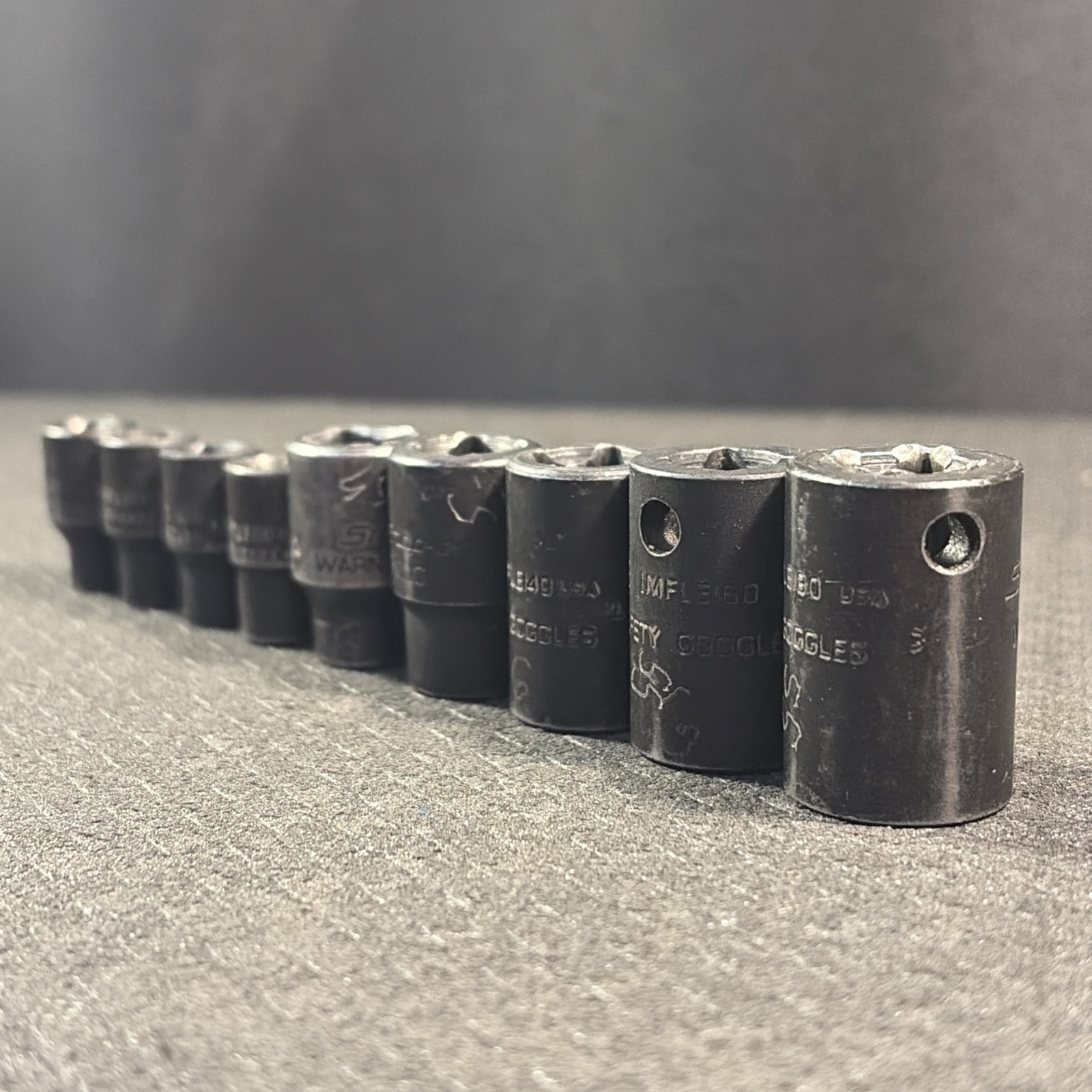 9 Snap-On Impact Socket 1/4”-3/8″ Drive E5 6 7 8 &E10 12 14 16 18 Shallow E TORX