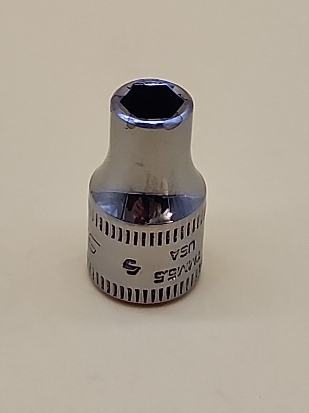 Snap-On Tools Metric Shallow Chrome Socket TMM5.5 1/4″ Drive 6pt 5.5mm USA
