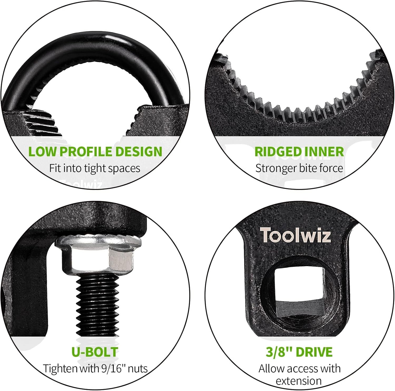 Inner Tie Rod Removal Tool 3/8” Universal Low Profile 30-42mm W/ Non-Slip Teeth
