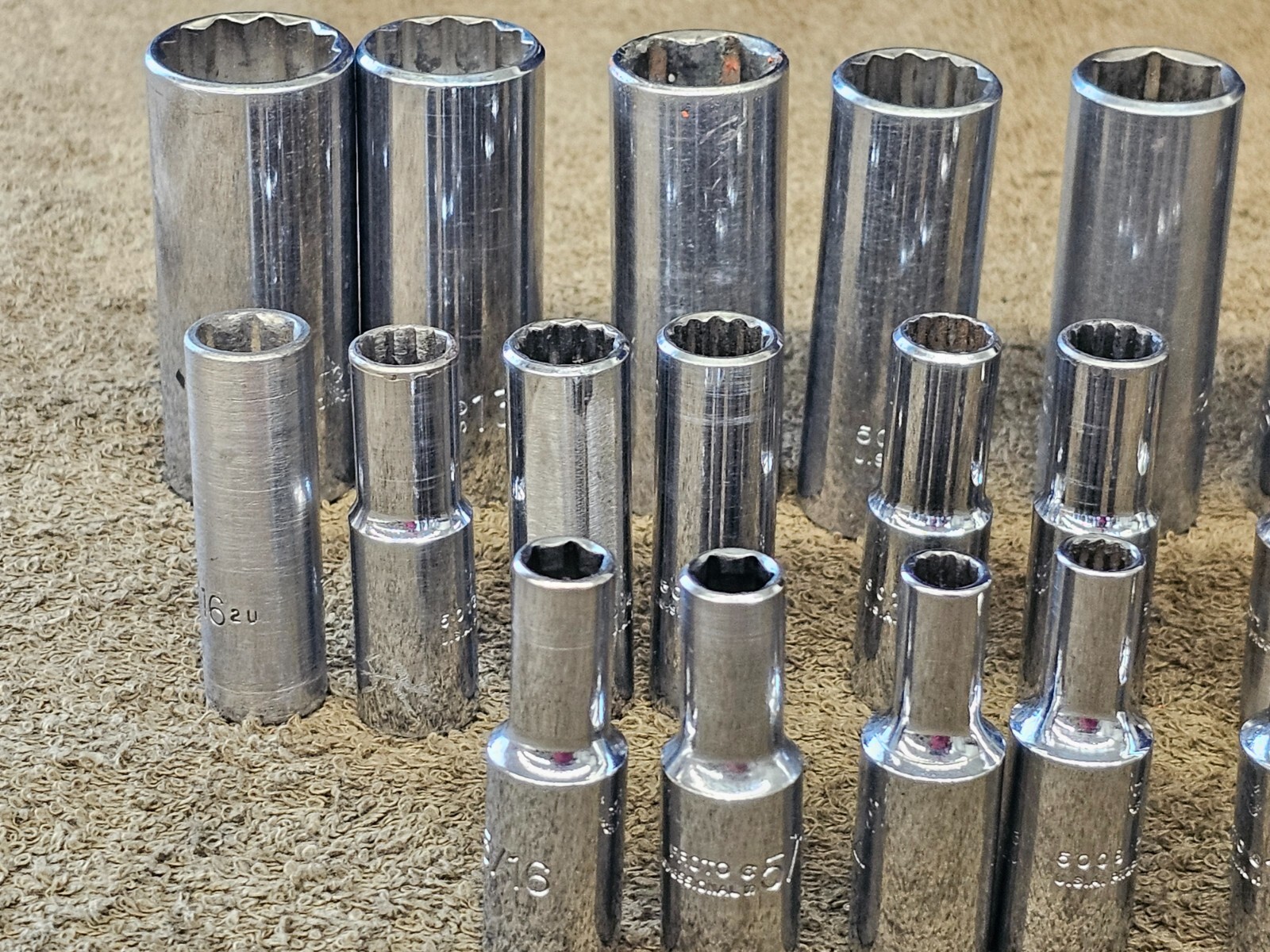 21 Proto Professional Deep Well Long Socket 3/8″ Drive Set Sae 7/8″ 1/4″ 5024H
