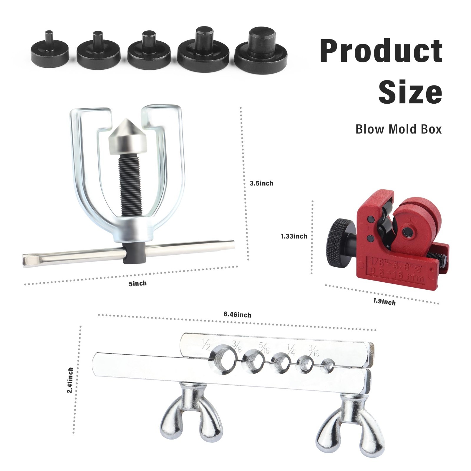 3/16″ Brake Line Kit – 16 Fittings, Tubing Bender & Flaring Tool for Hydraulic S