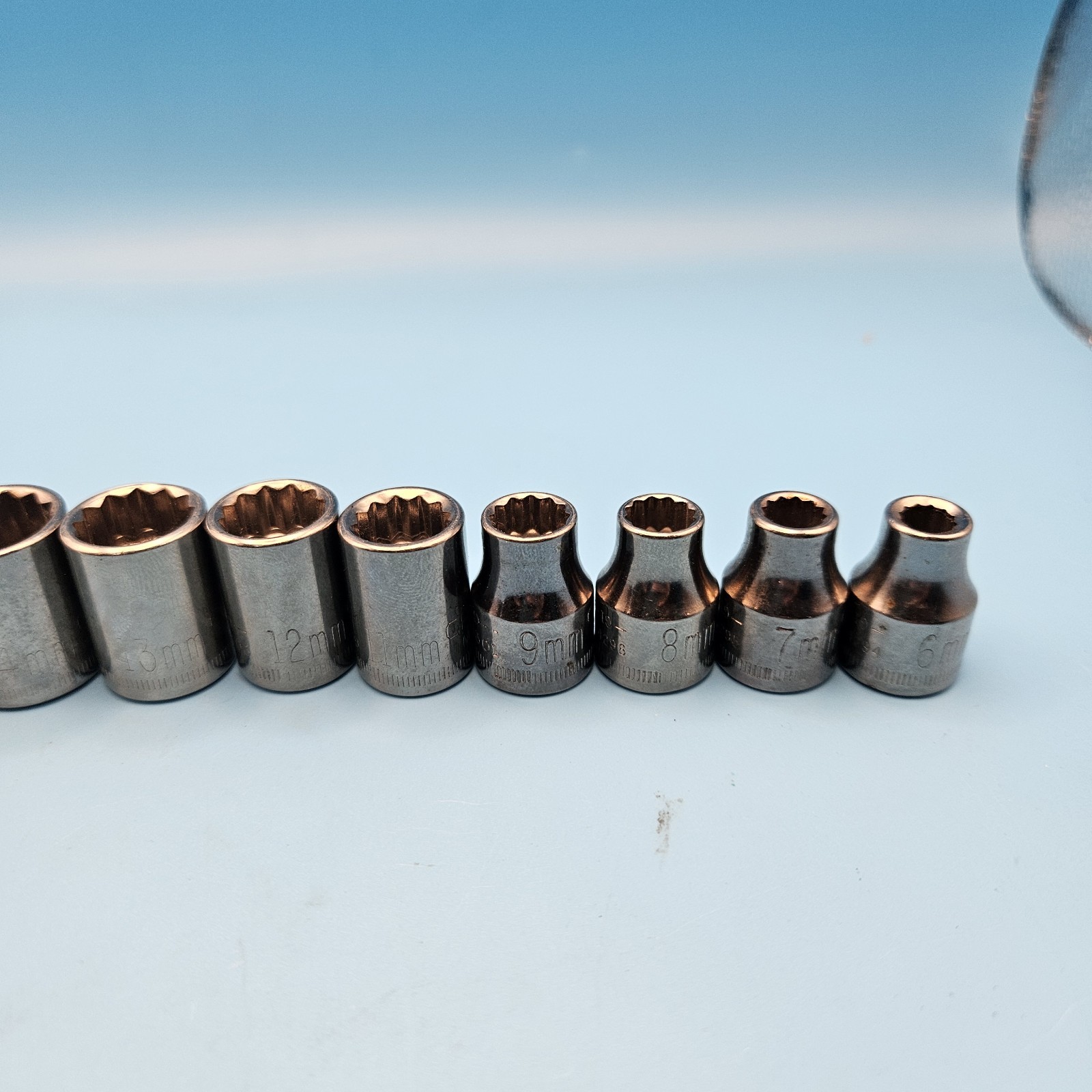 Craftsman Tools 13pc 3/8″ Drive Metric Shallow Sockets 6mm-19mm 12pt USA G & G1