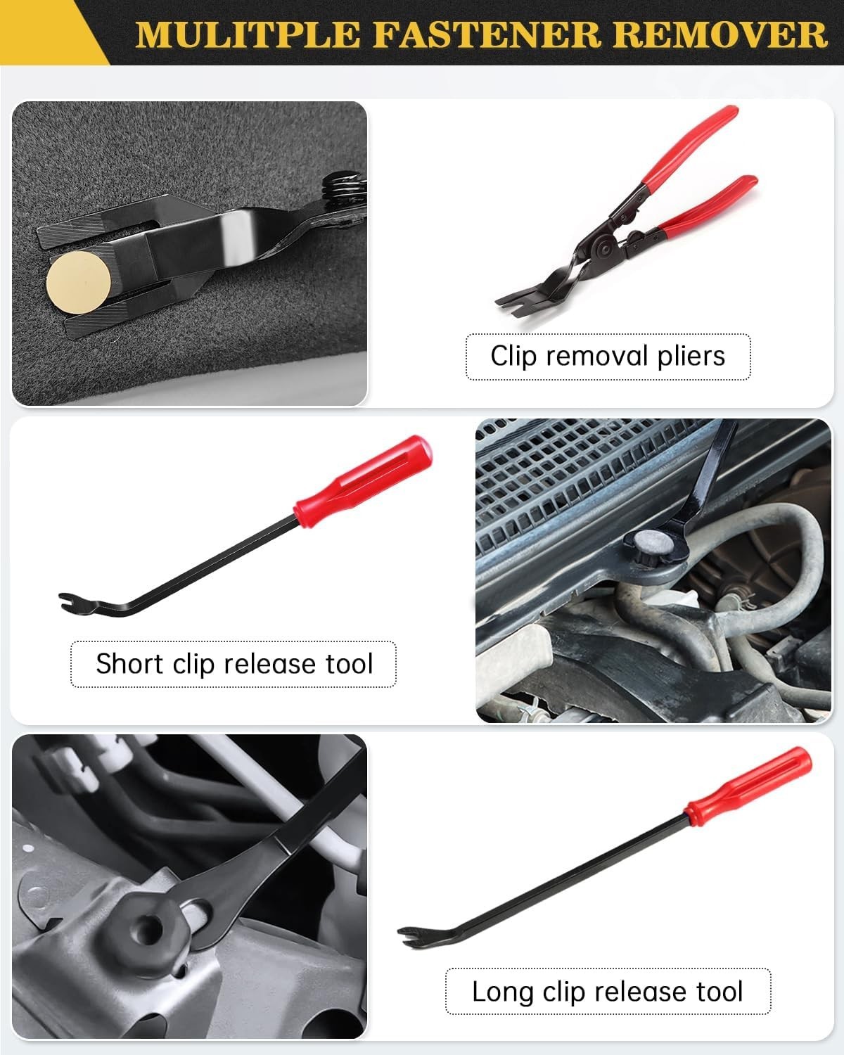 Trim Removal Tool,120Pcs Car Panel Door Audio Removal Tool Kit, Auto Clip Pli…