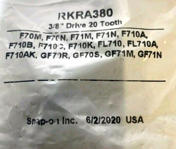 🦅 USA Snap-On Tools 3/8 Drive Ratchet Repair Kit RKRA380 F70 F71 F710 GF70 GF71