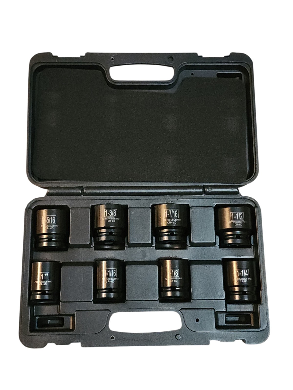 Pittsburgh Pro 67960 3/4 Drive Impact Socket Set 8 Pc Chromoly Steel Black Case
