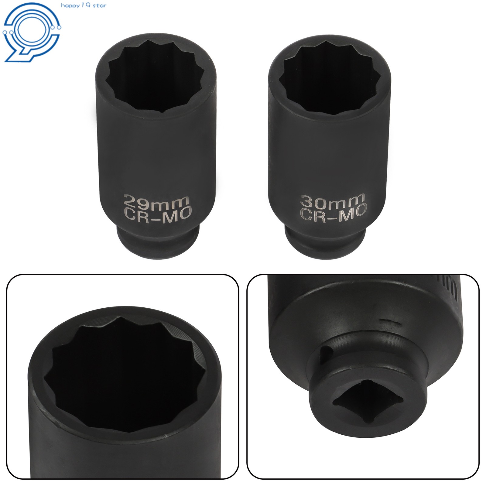 8PCS 1/2″ Impact Socket Set 12Point 1″ to 1-1/2″Drive Deep Spindle Axle Nut