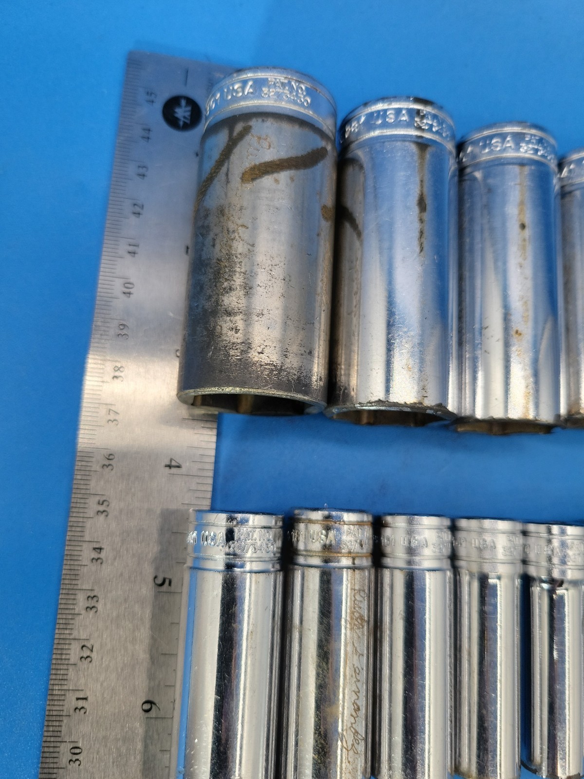 Snap-on Tools Deep Socket Set ⅜” Dr ¼” to 15/16” 6 Pt SFS Ser 12 Pcs USA S-12-10