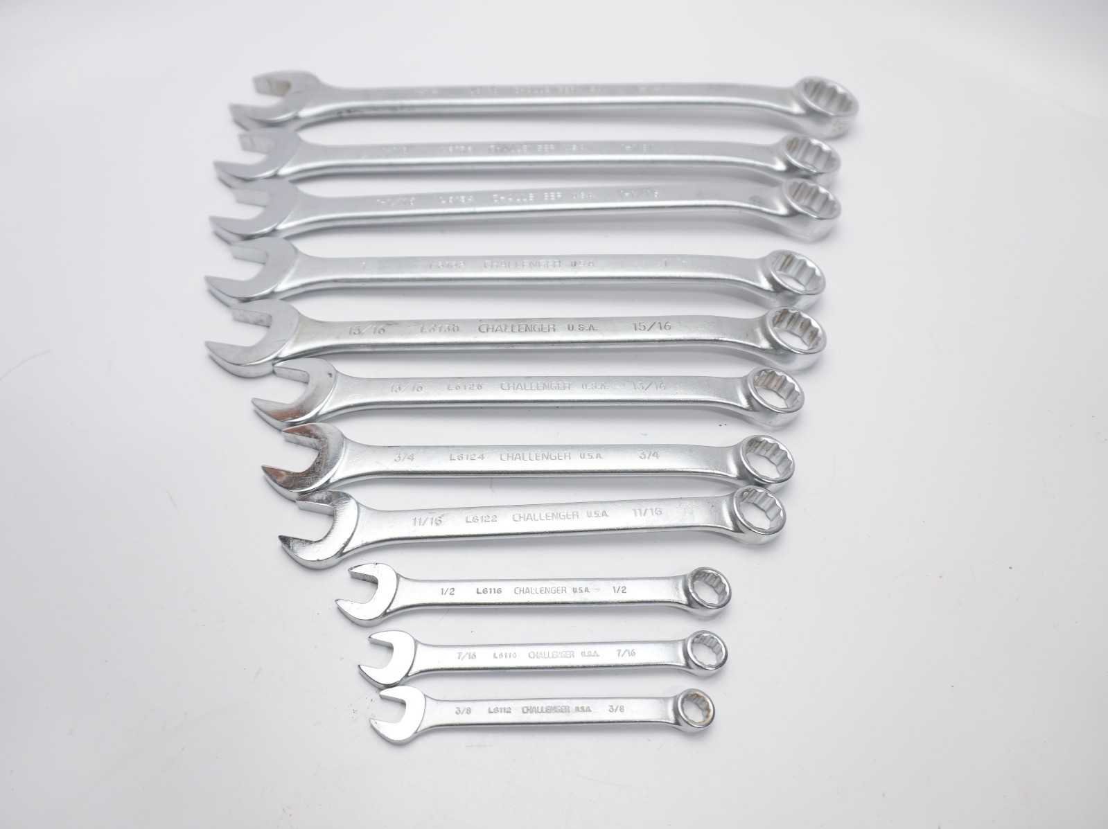 Proto Challenger Tools 3/8″ – 1-1/4″ SAE Combination Wrench 12 Pt USA Set of 11