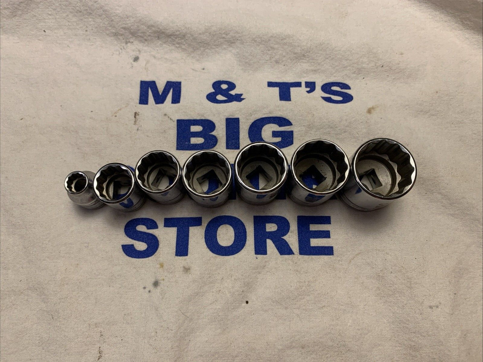 1996 Snap-on Tools USA 3/8″ Drive 12pt 7pc 5/16″-7/8″ Chrome Socket Set F Series