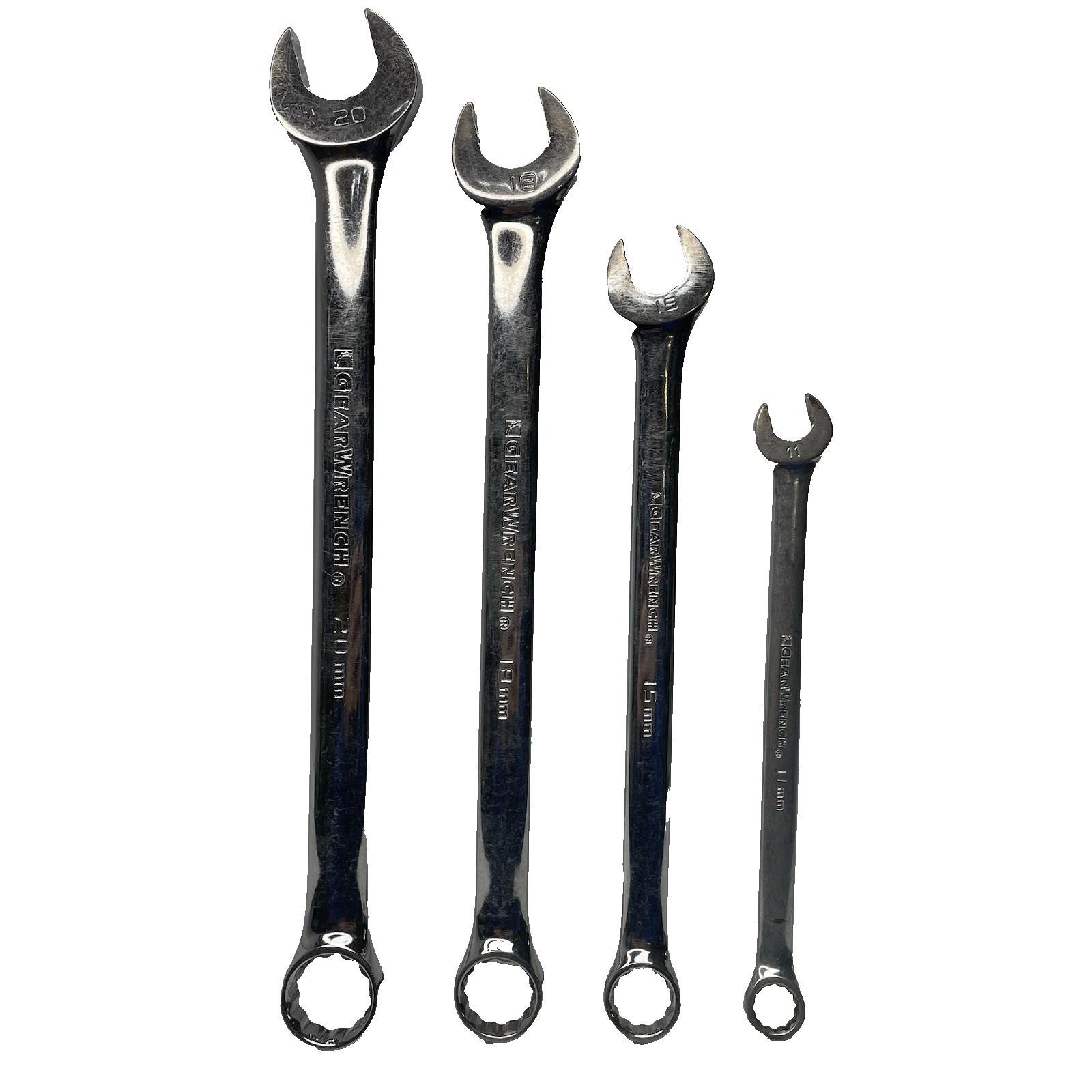 Gearwrench Wrench Set (4) – 20mm, 18mm, 15mm, 11mm – Models 81677–81668 – Used