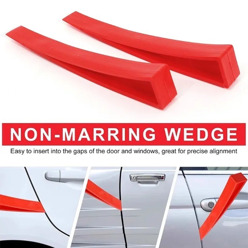 Red Auto Car Door Window Wedge Panel Paintless Dent Removal PDR Repair Hand Tool