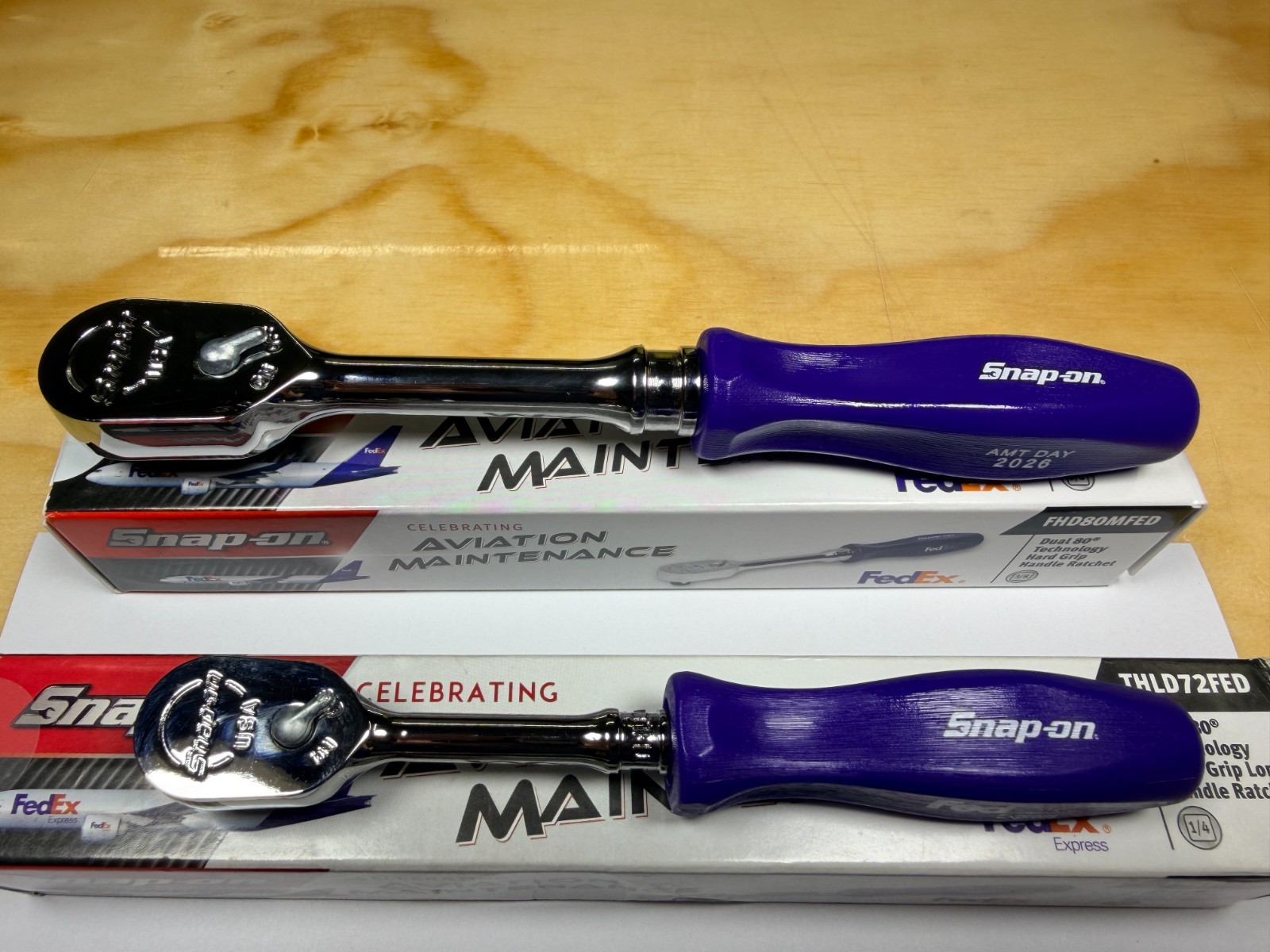 Snap-on Tools NEW ULTRA RARE PURPLE FedEx 3pc AMT DAY Ratchet & Screwdriver Set