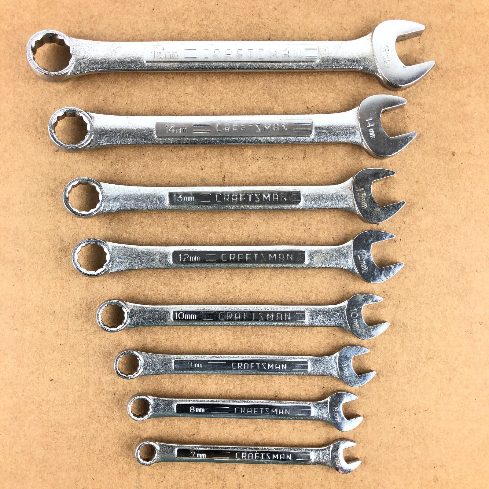 Craftsman Japan 8 Pcs. Combination Wrench Set Molybdenum BF 7mm to 16mm Metric