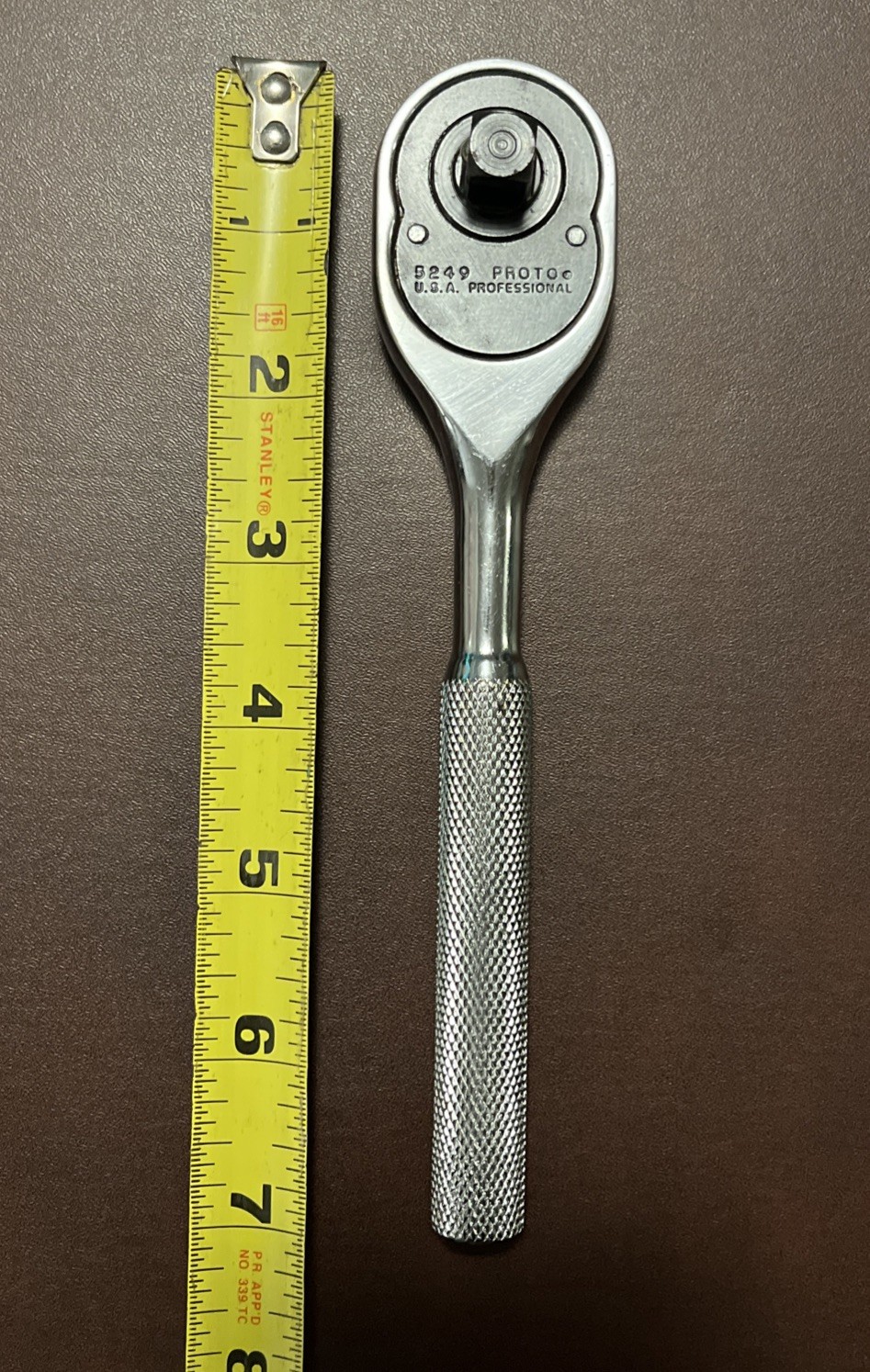 Proto Professional 5249 3/8″ Drive 7″ Pear Head Ratchet Knurled Handle USA
