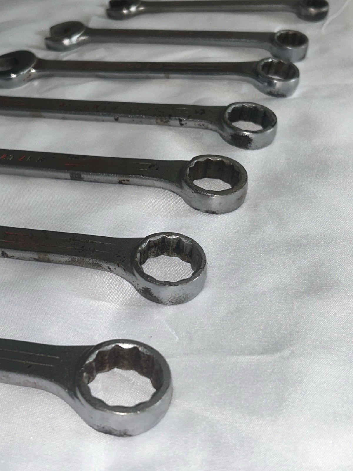 Set Vtg 10 Mac Tools 19 18 17 16 14 12 11 9 8 7 MM Combo Wrench Sabrina Ohio 12p