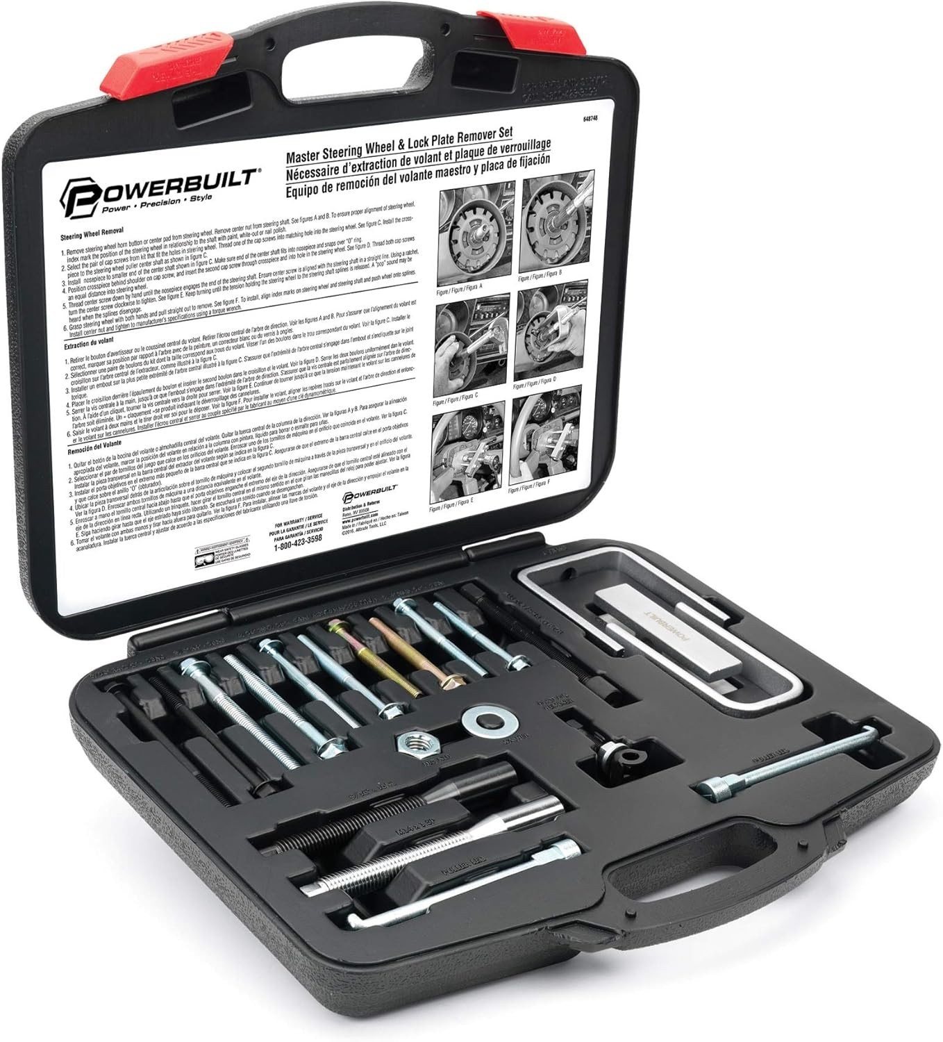 Professional Grade Steering Wheel Puller Kit with Usage Photos and Instructions