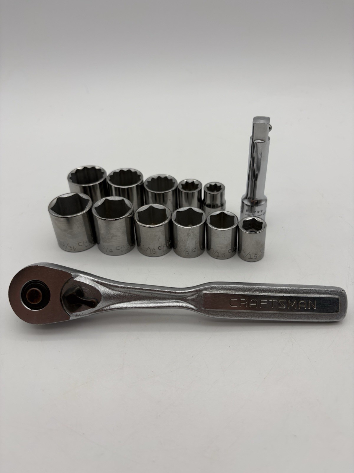 Craftsman VF-44811 3/8” Ratchet, G Series Sockets, H-44264 Extension, LOT, USA