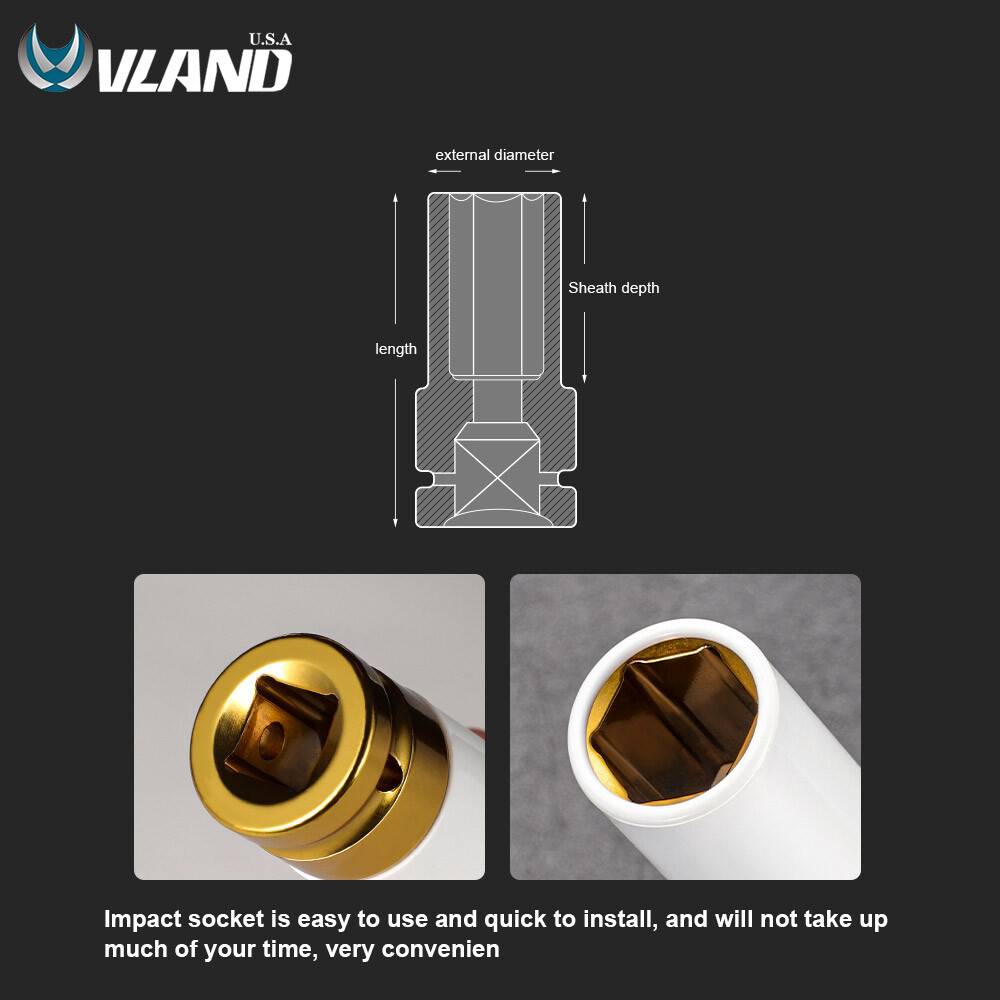 5Pcs/Set Lug Nut Socket Impact Socket 1/2″ Wheel Protector 15/17/19/21/22mm