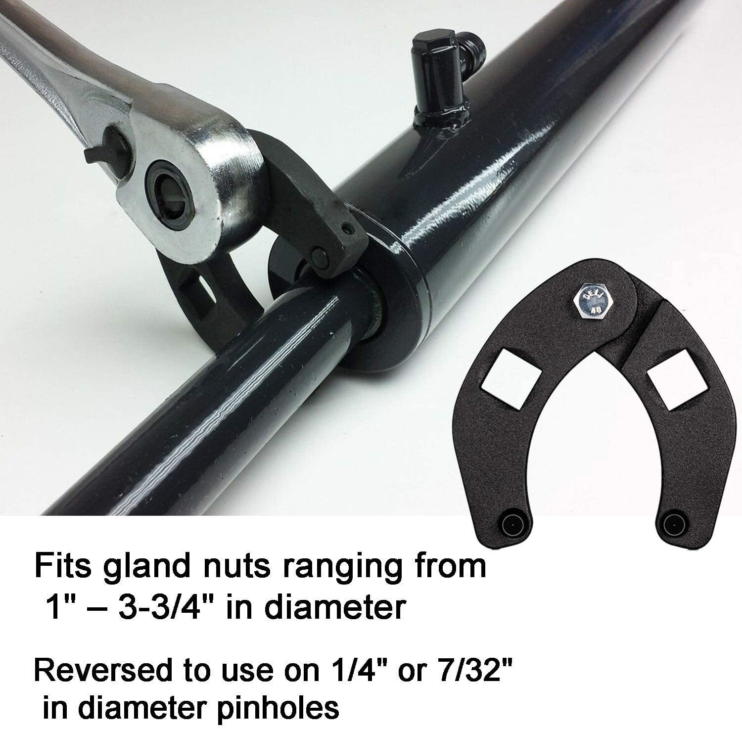 Adjustable Gland Nut Wrench for Hydraulic Cylinder Cap Remover 1″ to 3-3/4″ SAE