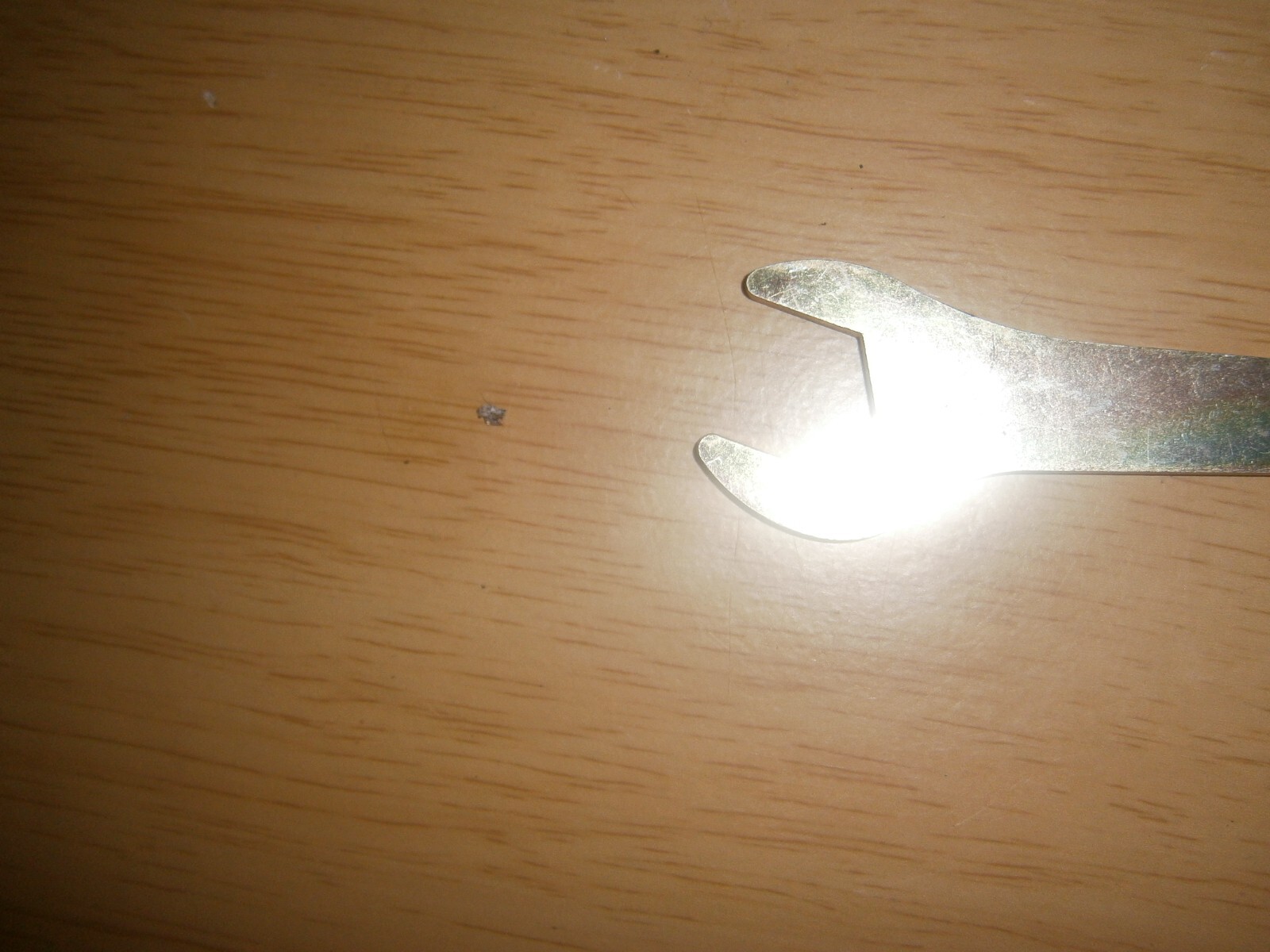 Vintage silver tone spanner. 17mm end.(E6d)