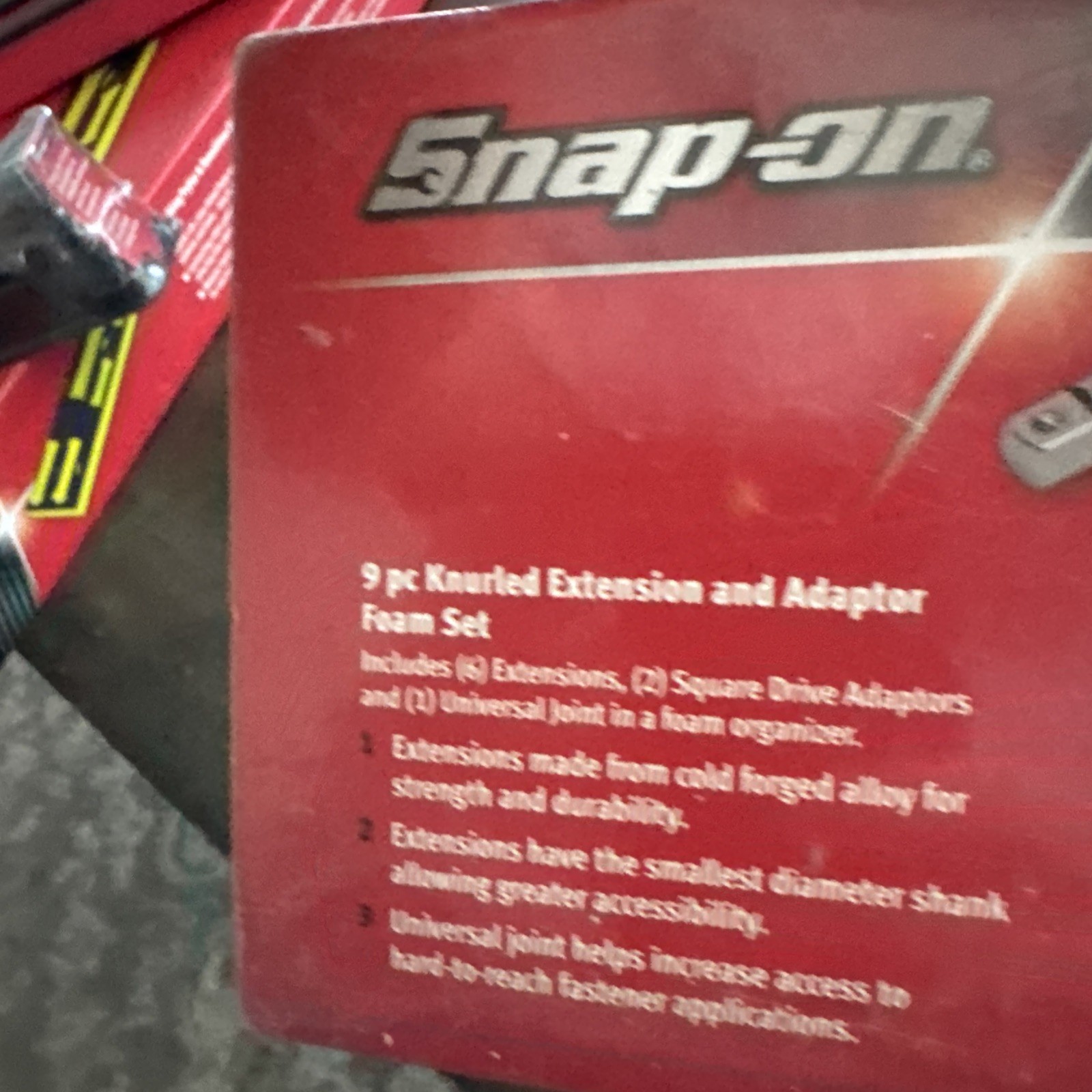Snap-on Tools RED 9pc 3/8 Drive Extension Adaptor Foam Kit Set 209AFXAFR USA NEW