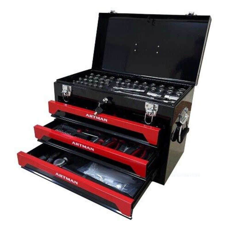 339 Pcs Mechanics Tool Set Socket Ratchet Kit 3 Drawer Box Professional Repair