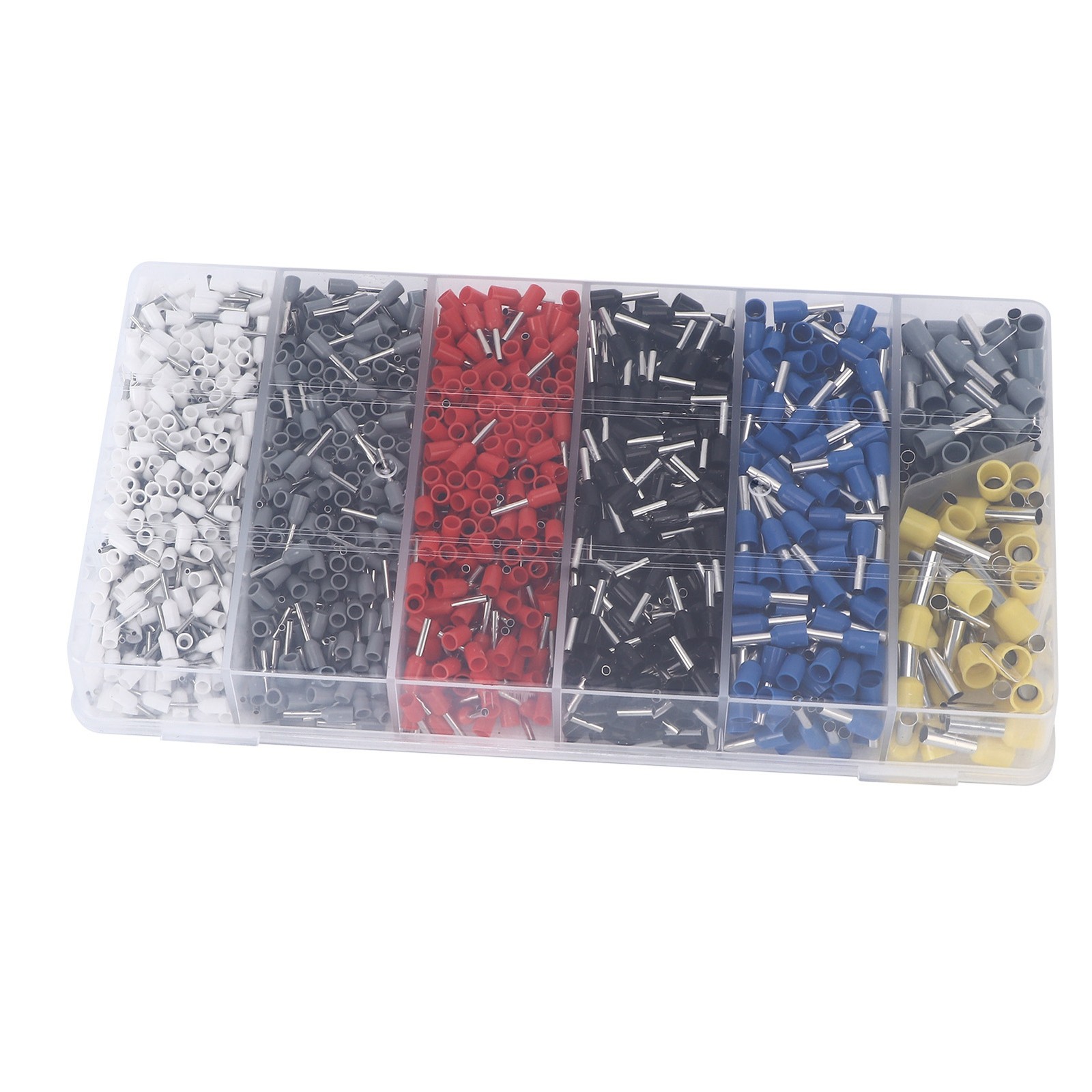 1900pcs Wire Ferrule Terminals Pin Type Copper Tin Plated 7 Sizes Insulated Cord
