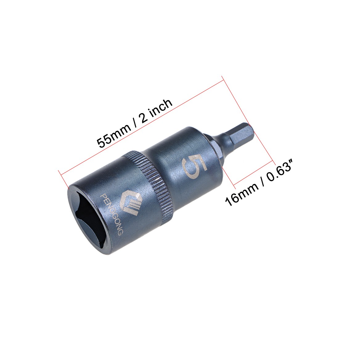 1/2″ Drive x H5 5mm Hex Bit Socket S2 Steel Bits CR-V Sockets Metric 2″