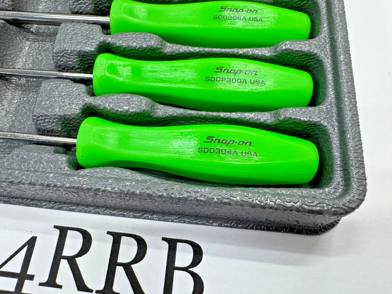 Snap-on Tools USA NEW GREEN 4pc Mini Hard Grip Combo Screwdriver Set SDDX40AG