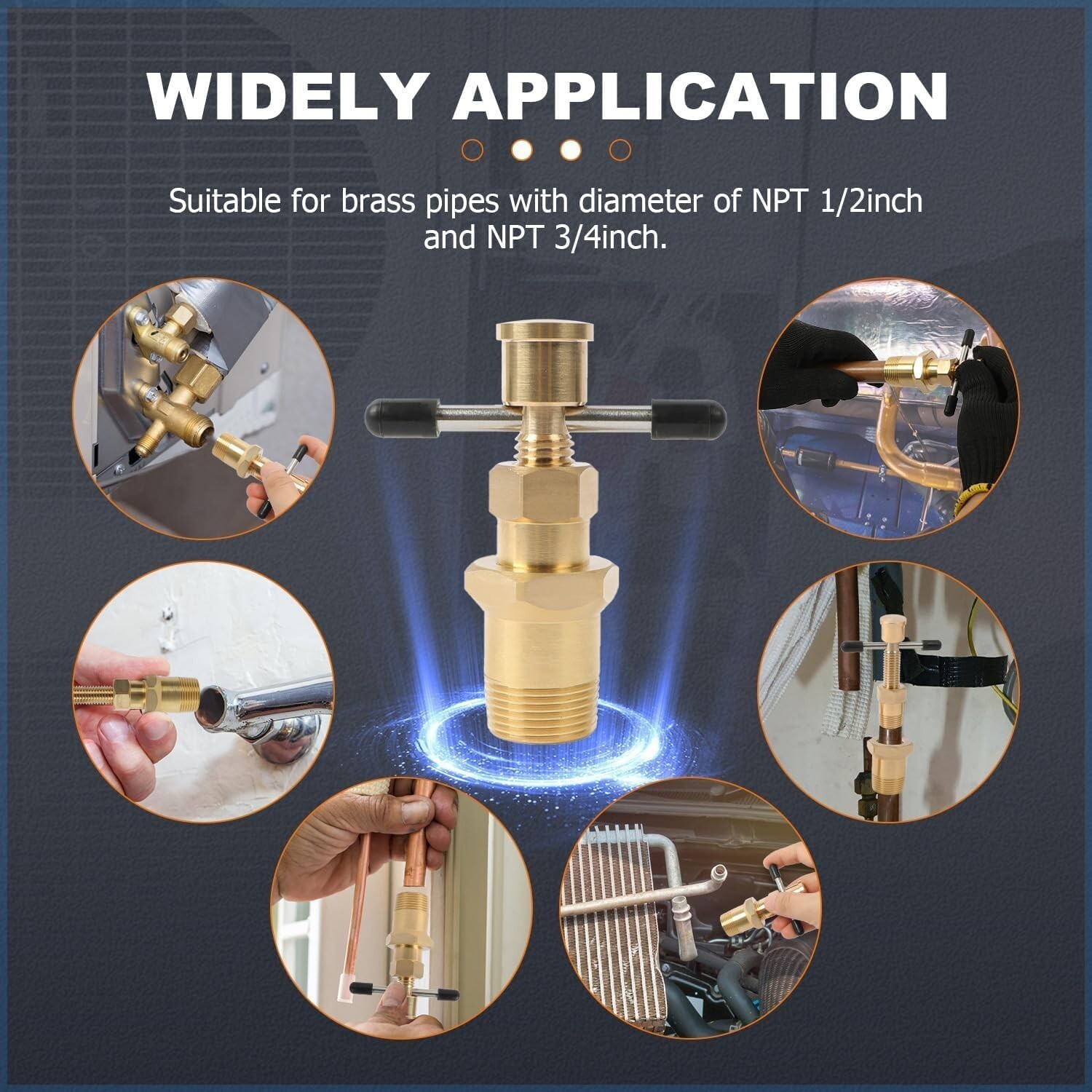 Brass Pipe Olive Fitting Thread Remover 1/2» & 3/4» Ferrule Sleeve Puller Tool