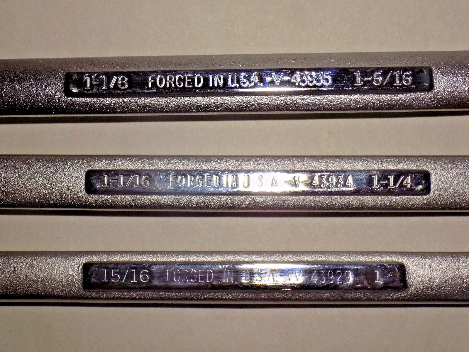 NOS/UNUSED 3 Pc. USA Craftsman -V-,-VV- 15/16″-1 5/16″ Box Wrenches-NEW