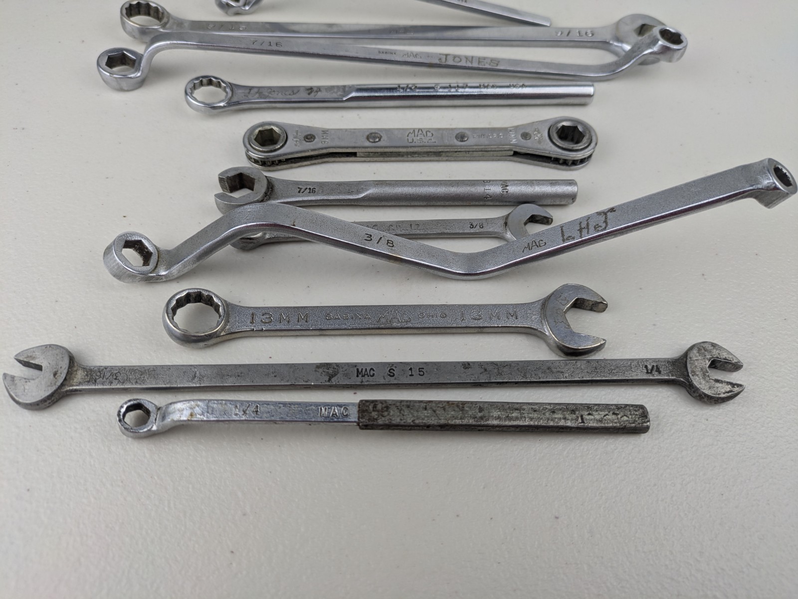 LOT of various Mac Wrenches 11 Pieces Some Specialty Ratcheting