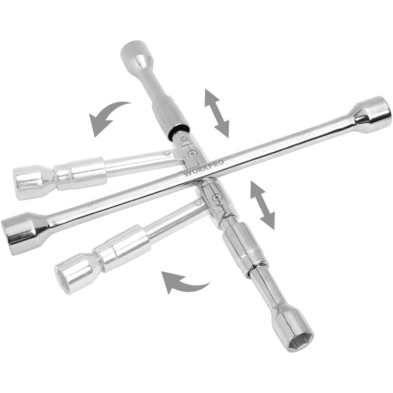 Universal Folding Lug Wrench Car Tire Repair Tool 4 Ways Cross Wrench Nut Wrench