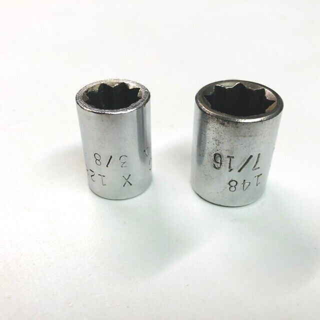MAC Tools 2pc 8-Point Shallow 3/8″ Drive Sockets X128 (3/8″) X148 (7/16″)