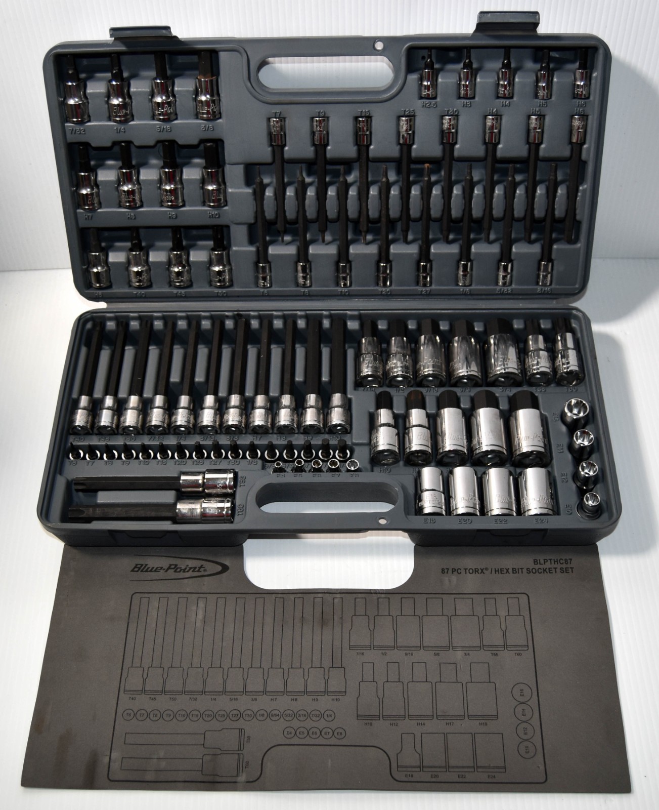 Blue-Point BLPTHC87 87 Pc Torx & Hex Bit Socket Set SAE/Metric Complete