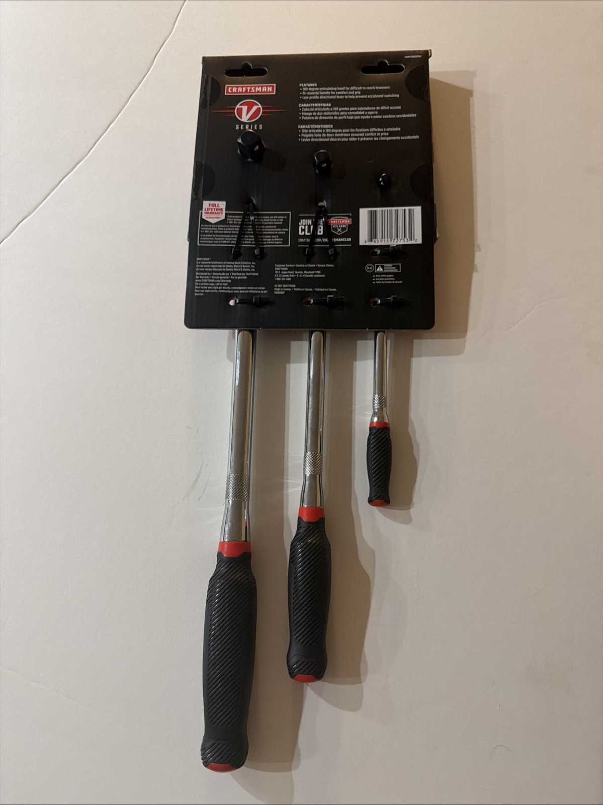 CRAFTSMAN V-Series 3 Piece Ratchet Set, Flexible Head 1/4, 3/8, 1/2 (CMMT86506V)