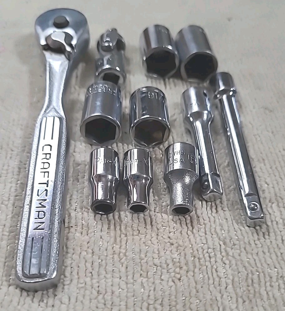 Craftsman Ratchet, Sockets 1/4″ Drive 43186 Tool Lot Par-x, Wright Etc