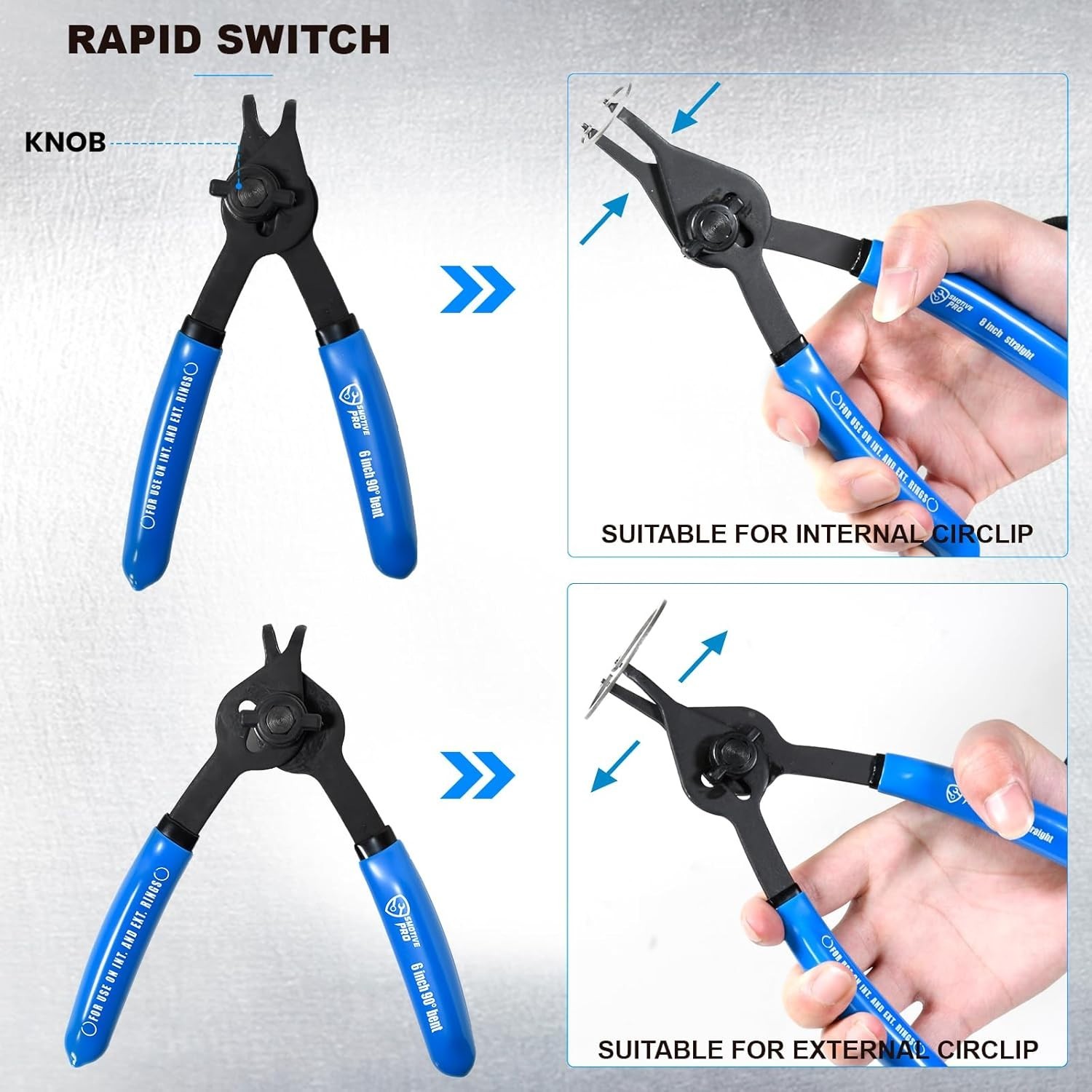 Snap Ring Pliers Set with Heat-Treated Steel for Long-Lasting Durability and Use