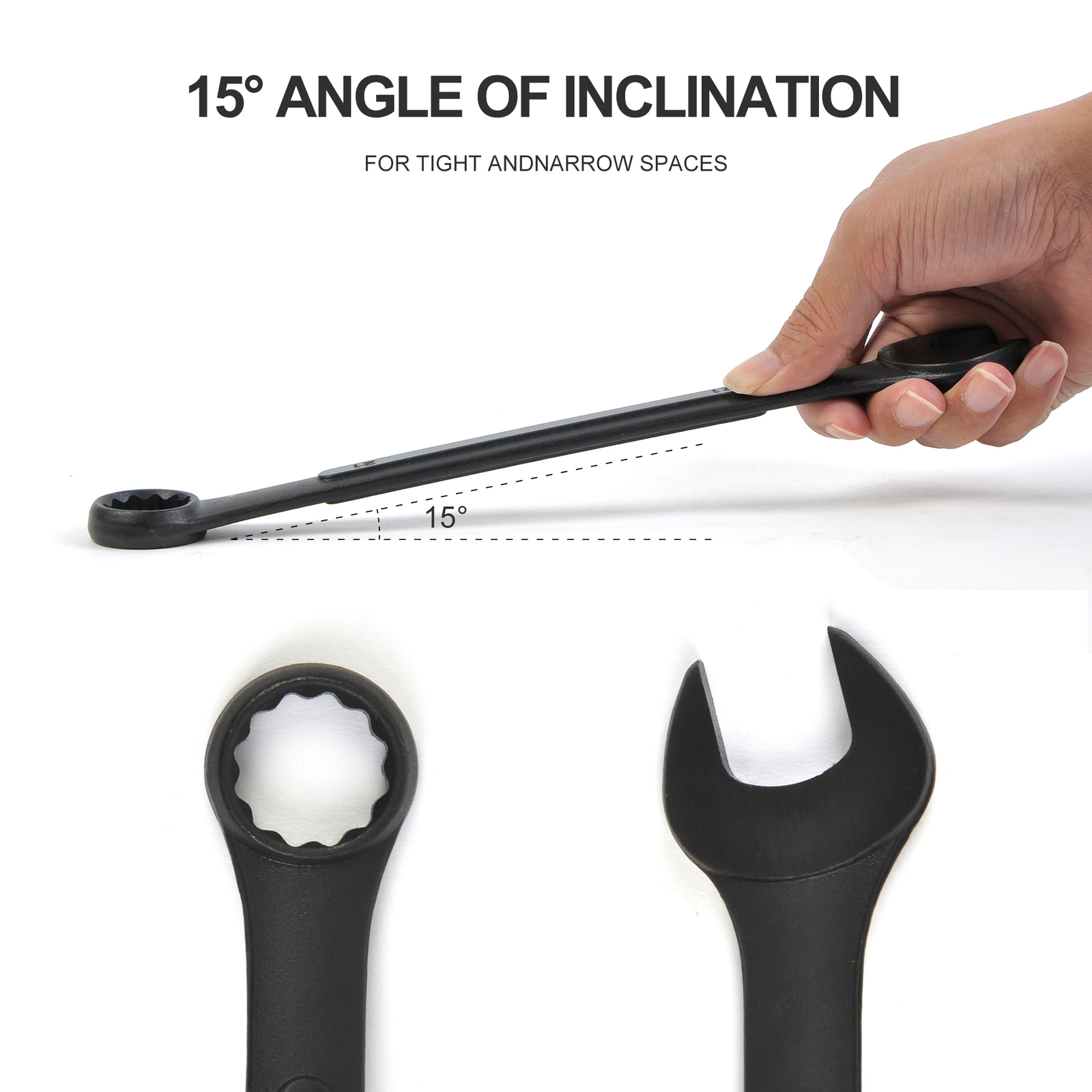 10 PC SAE Black-Oxide Jumbo Combo Wrench Set Heat-treated Steel | 1-5/16″ – 2″