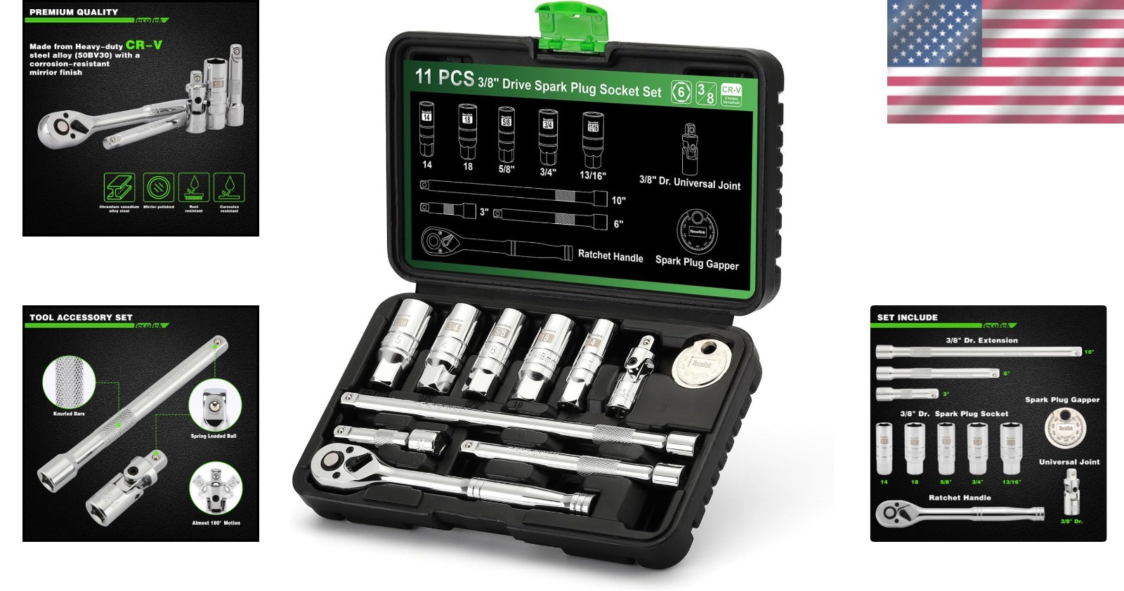 11-Piece Spark Plug Socket Set for Efficient Automotive Repairs