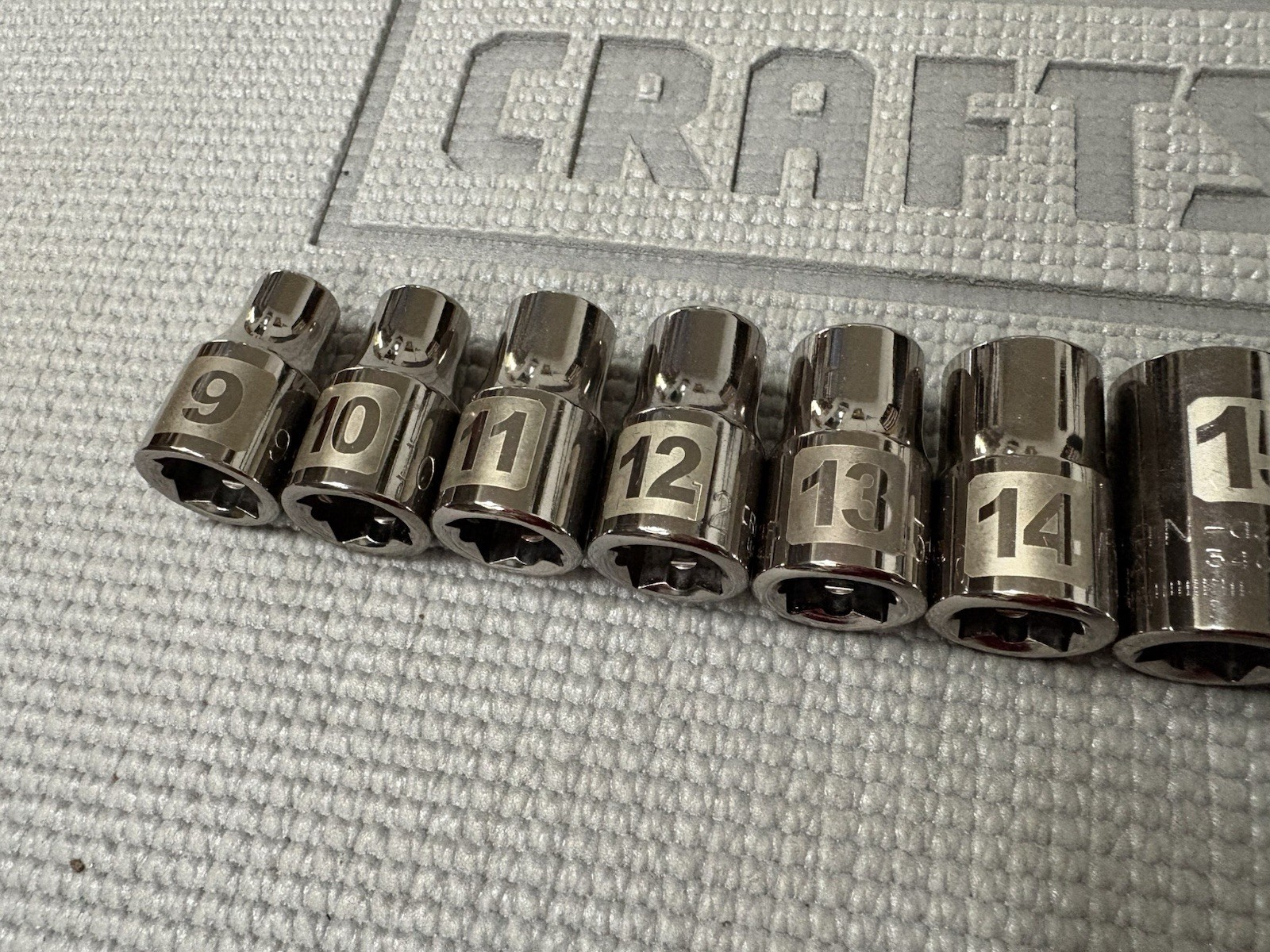 Sears Craftsman USA 12pc 1/2” Drive Metric Easy Read Sockets 9-20 Dual Mark G2D