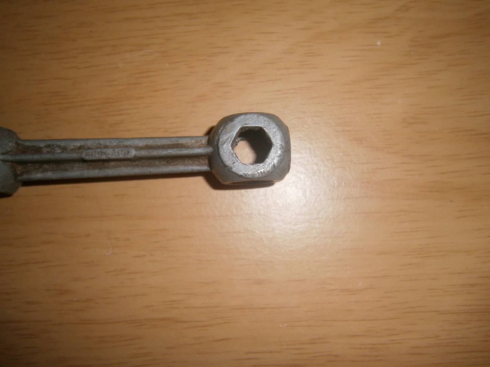 Vintage silver tone U.C.P. England multi spanner. 17mm end.(E6d)