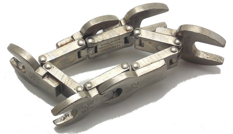 Multi Size SAE Open End Linked Wrench 6 in 1 Set Tool 1/2″-13/16″ Used