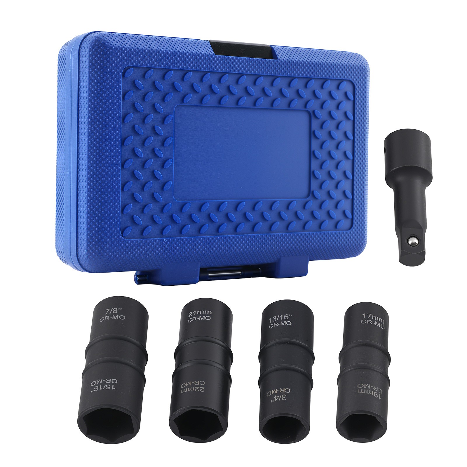 5PC Impact Flip Socket 1/2″ 17mm 19mm 21mm 22mm 3/4″ 13/16″ 7/8″ 15/16″ Set