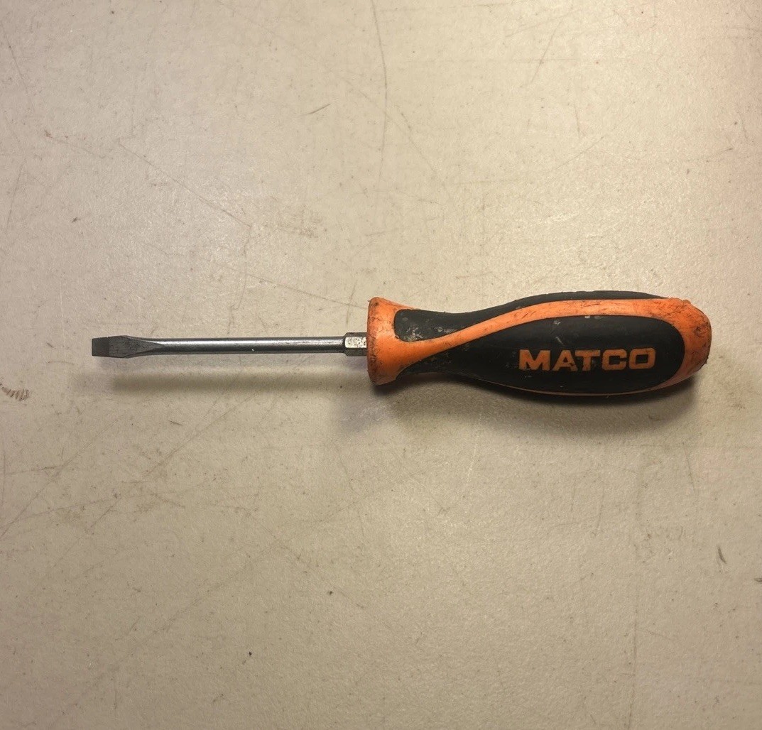 Matco Tools – Flat Tip Screwdriver, Orange/Black Handle Screwdriver