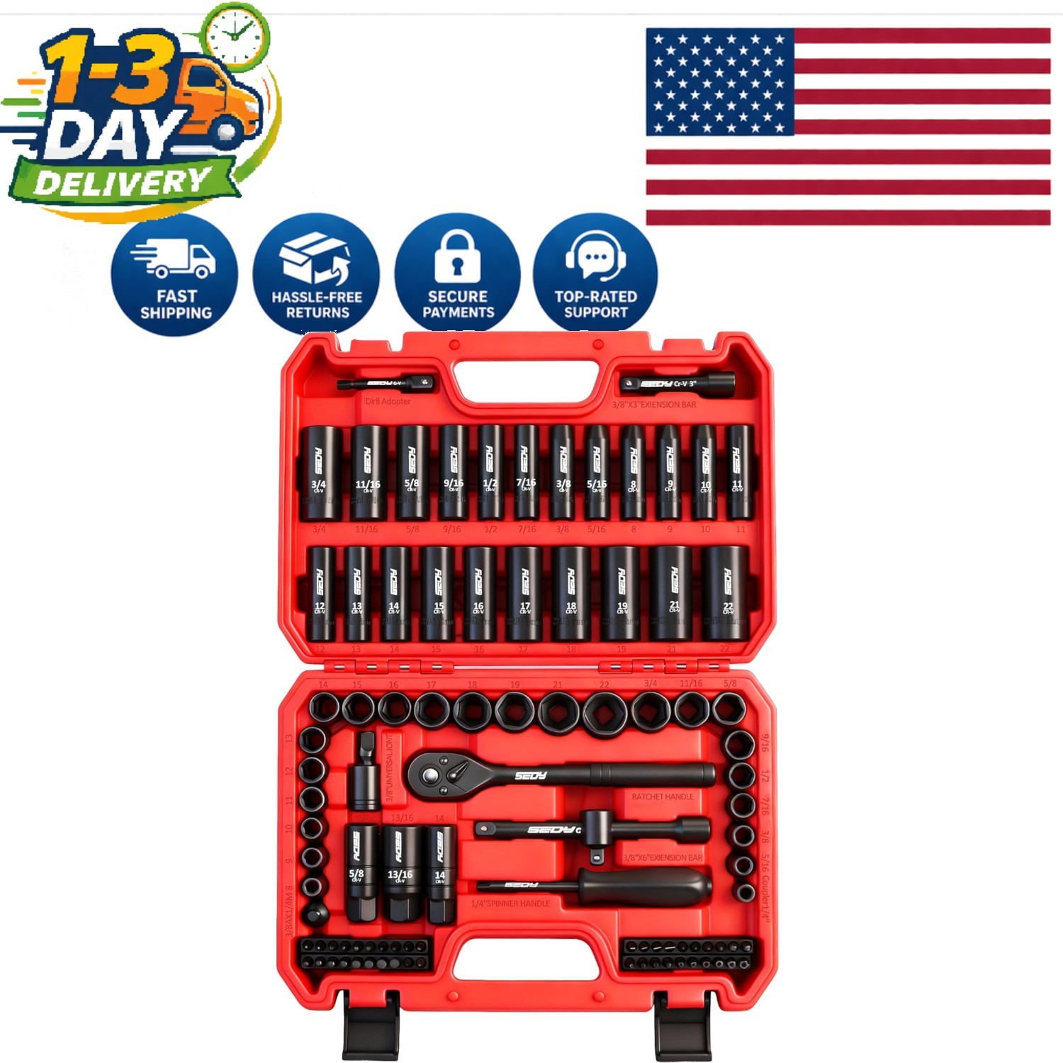 Versatile 96-Piece Chrome Vanadium Socket Set – Ideal for DIY and Professionals