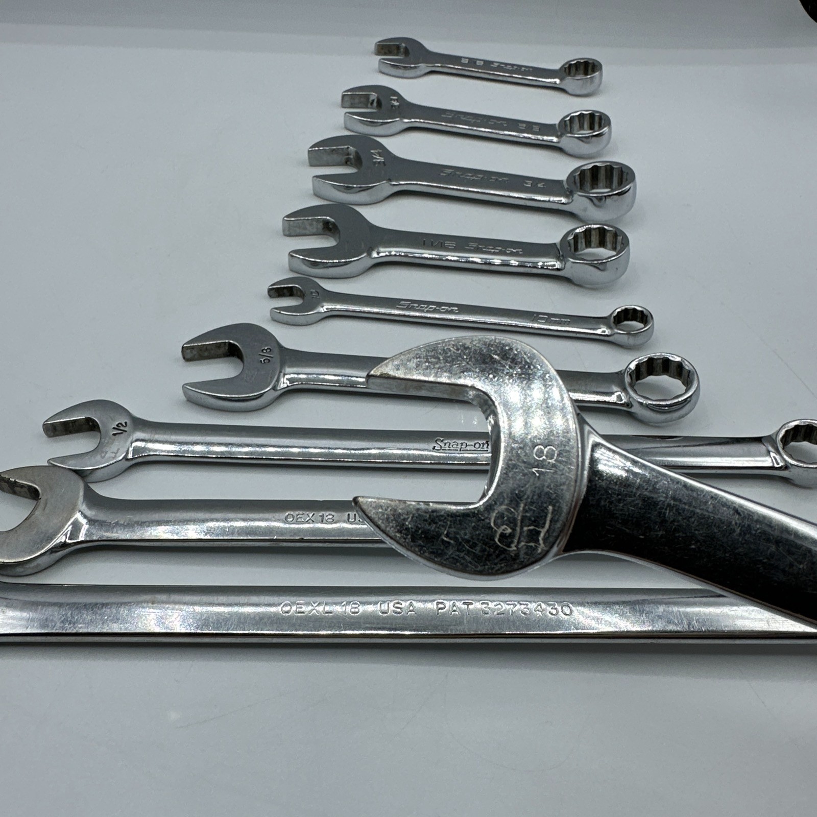 SNAP ON 10 Piece Combination Wrench Set Long Short READ DESC OEXM180 OEXL18 MORE